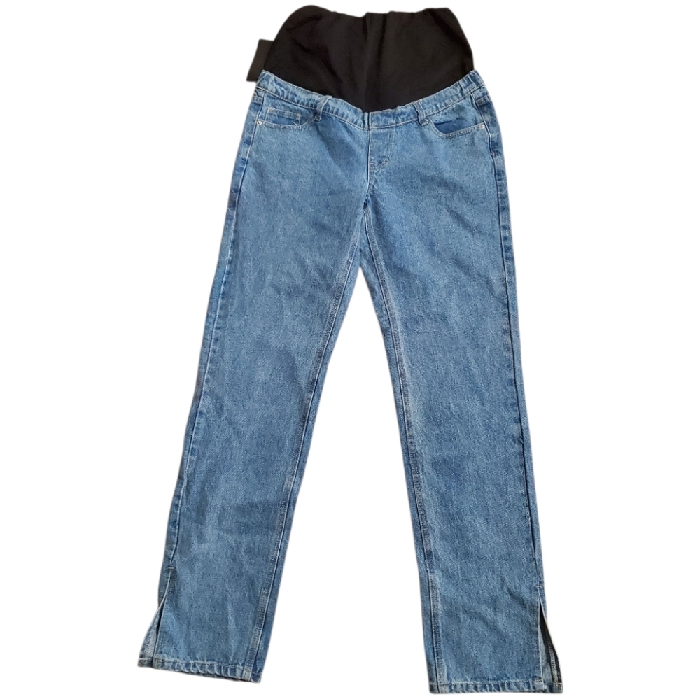 Maternity Mid Wash Split Hem Jean Size 10- NWT